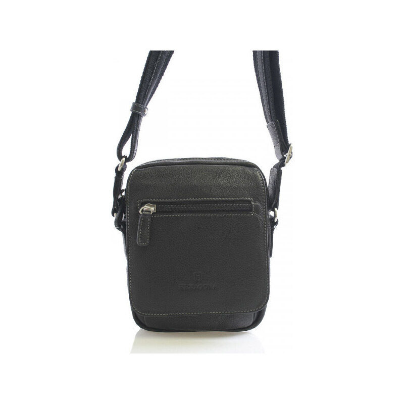 Pánská menší kožená crossbody Hexagona Silvána, černá