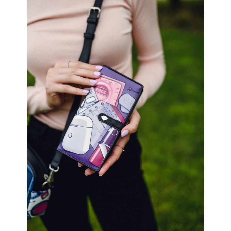 Trendová dámská koženková peněženka VUCH Messy wallet, fialová