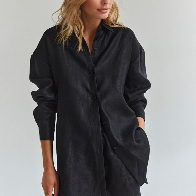 SAINT BODY Oversized Linen Shirt