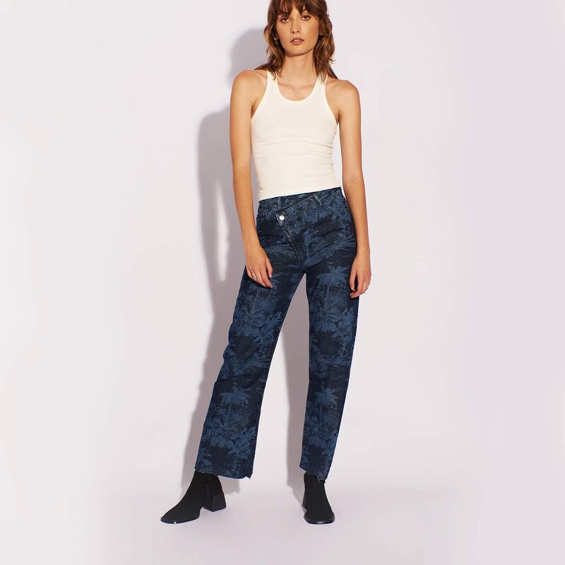 DESIGUAL Twisted Palm Tree Boyfriend Jeans 36