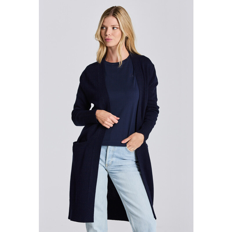 SVETR GANT D2. LONG WOOL CARDIGAN modrá XS