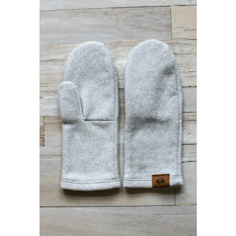 Meera Design Zateplené rukavice Karpó / Světle šedý fleece