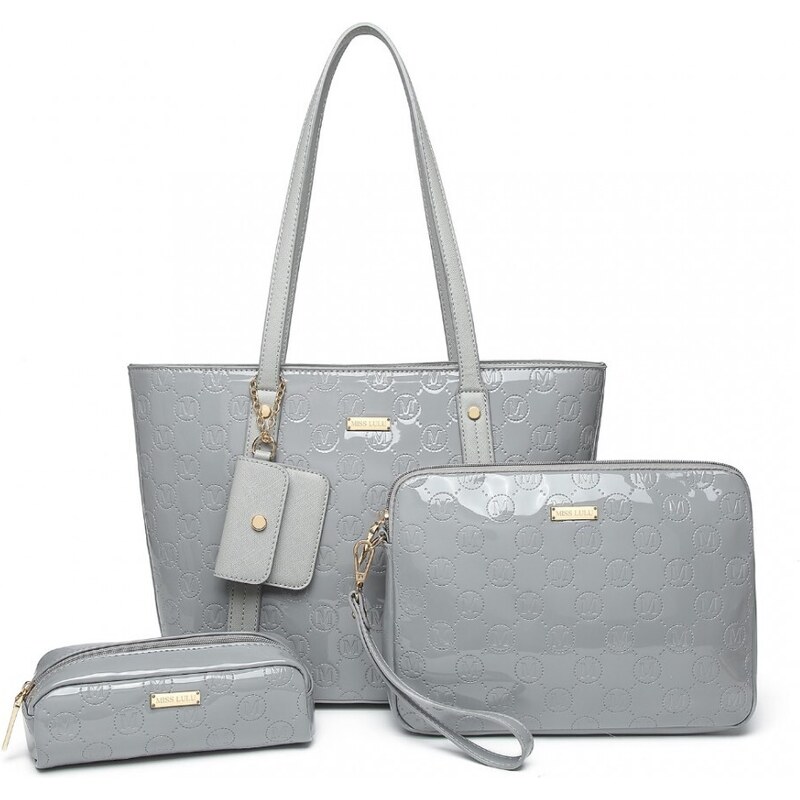 Miss Lulu Kabelkový set 4ks Glossy Grey 86603161