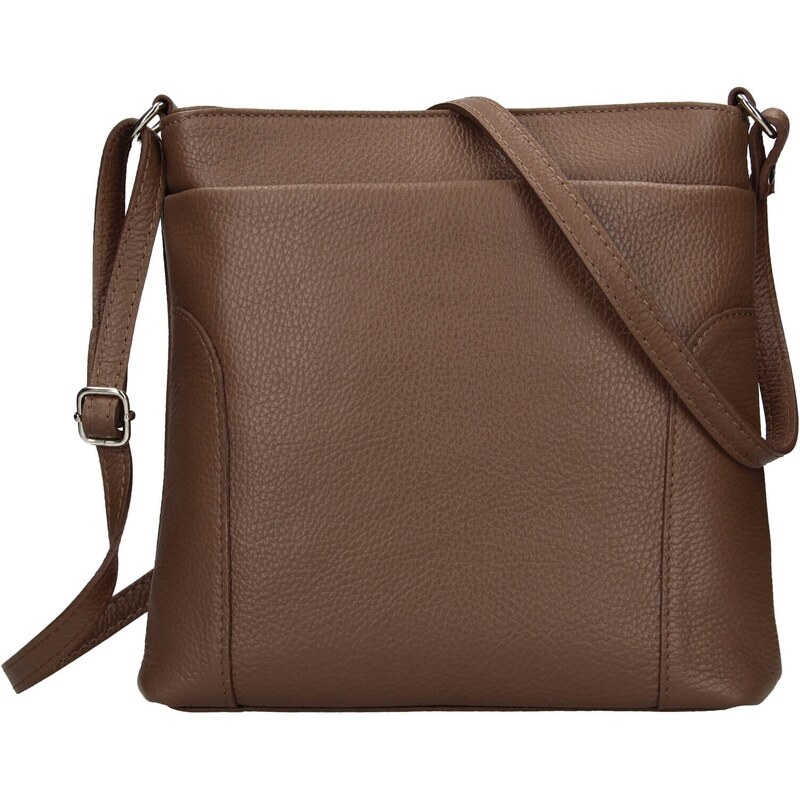 Dámská kožená crossbody kabelka Italia Emma - tmavě hnědá
