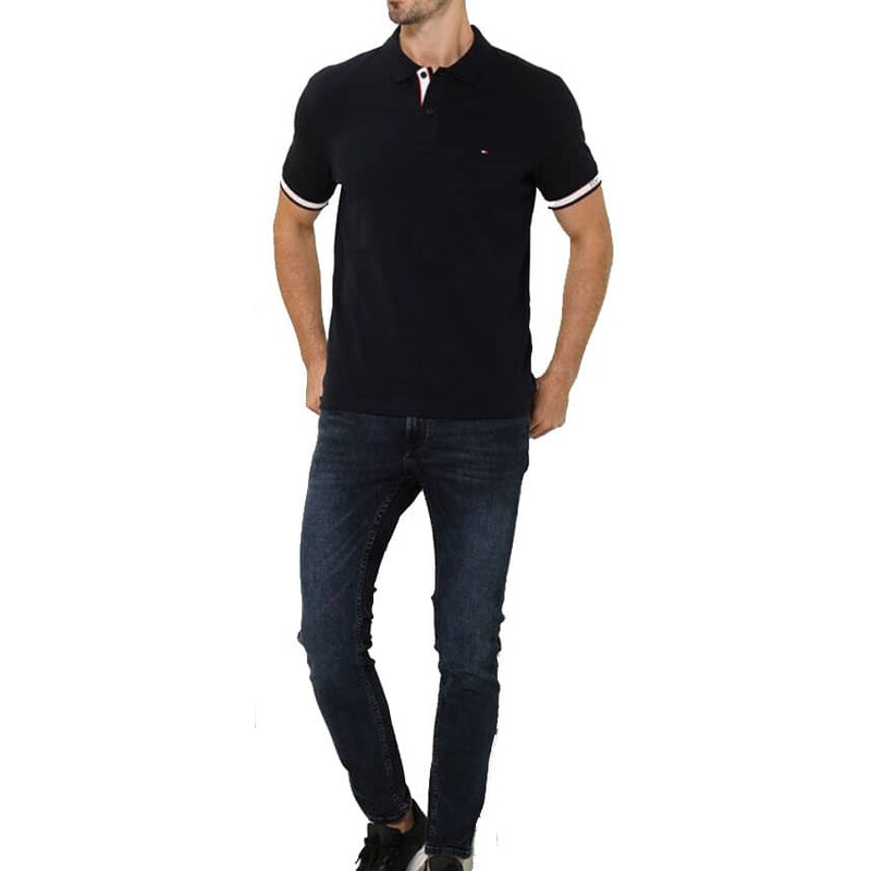 Pánské černé polo triko Tommy Hilfiger