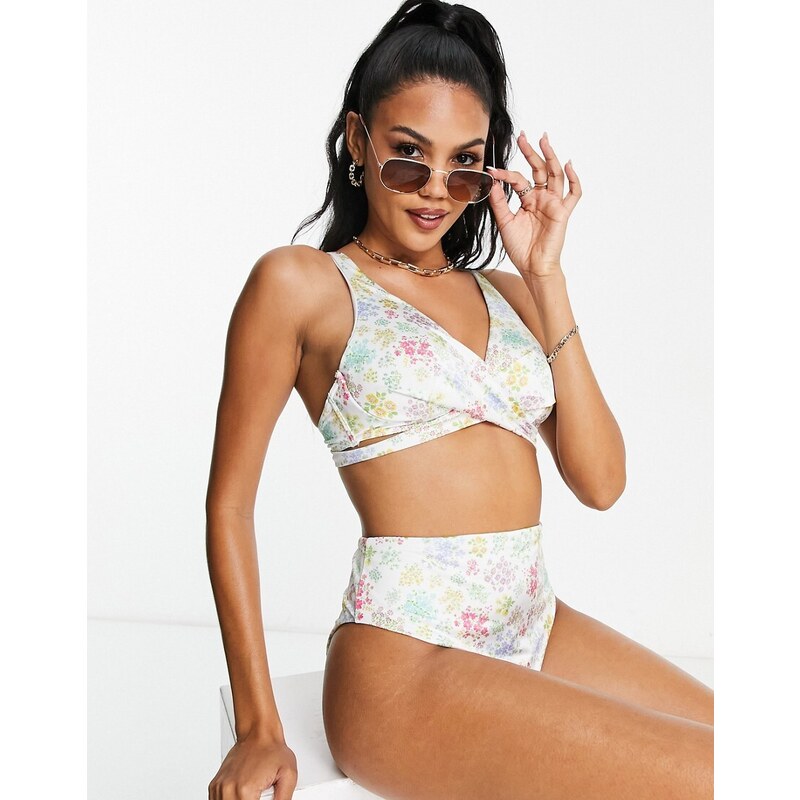 ASOS DESIGN Fuller Bust mix and match underwired wrap bikini top