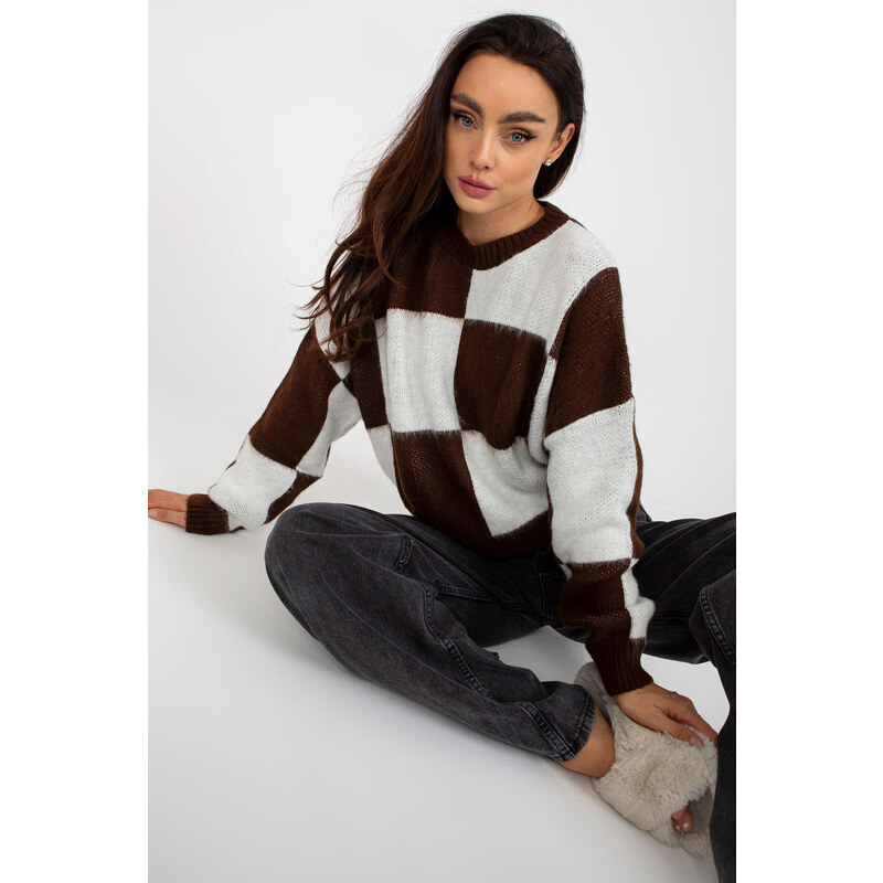 Dámský svetr Model EM-SW-1034-01.91 White/Brown - EM 74440920