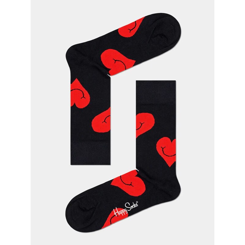 Happy Socks Valentine 2Pk (black/red)červená