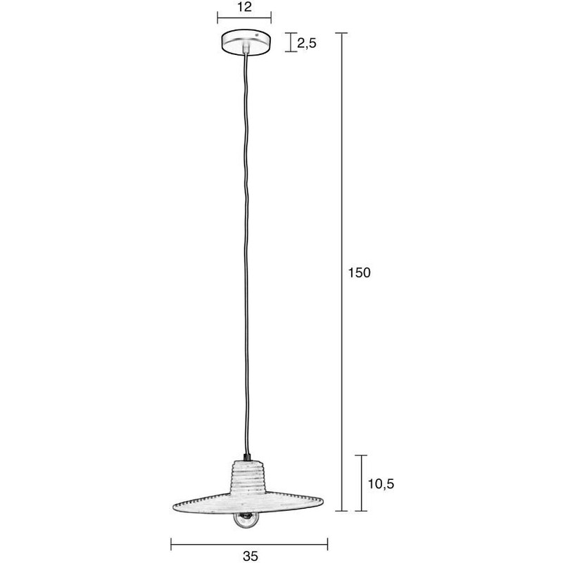 Ratanové závěsné světlo ZUIVER BALANCE 35 cm