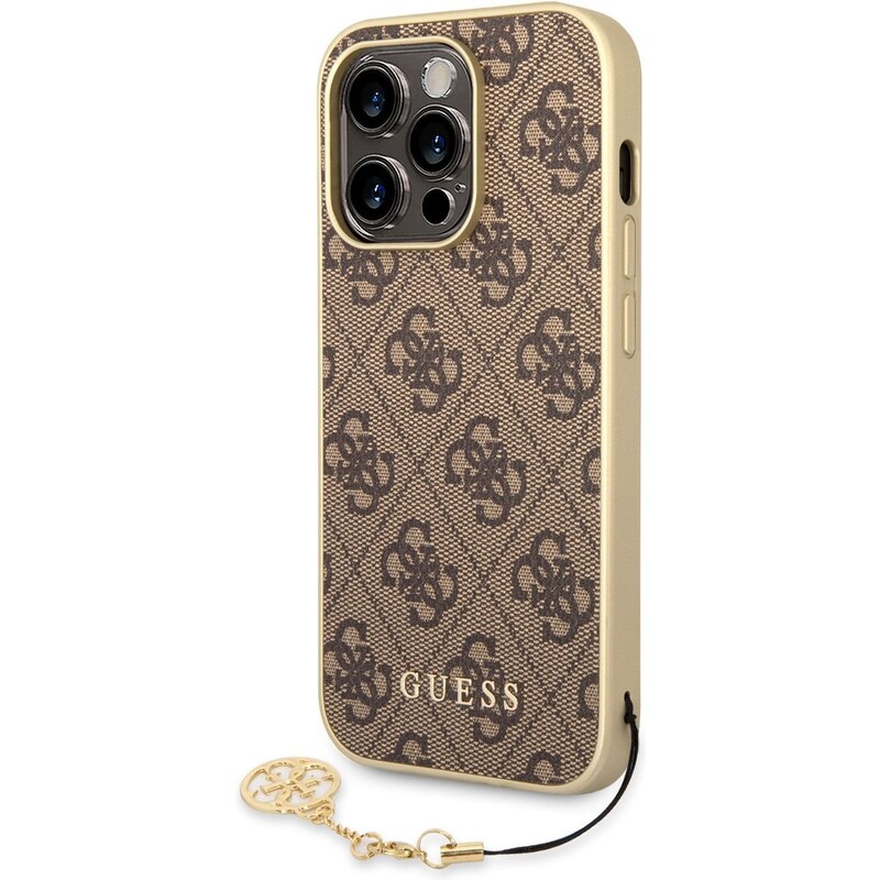 Ochranný kryt pro iPhone 14 Pro MAX - Guess, 4G Charms Brown