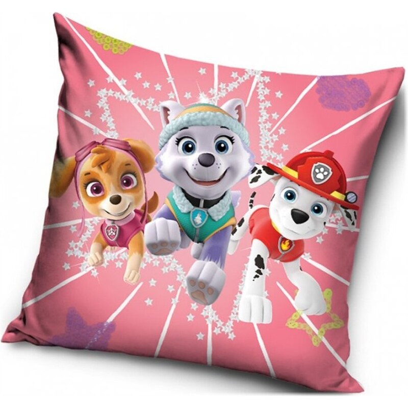 Carbotex Polštář Tlapková patrola - Paw Patrol - motiv Energická štěňata - 40 x 40 cm