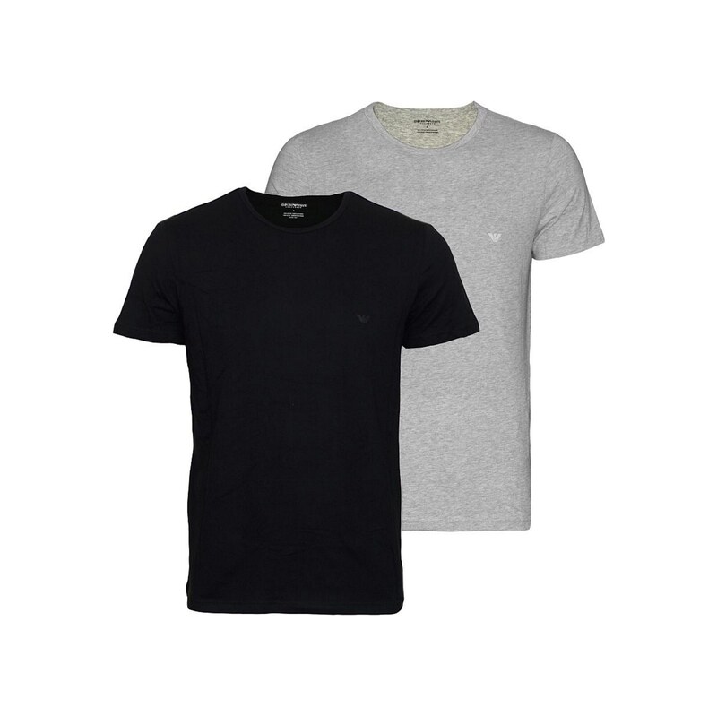 Emporio Armani Tričko šedá / světle šedá / černá