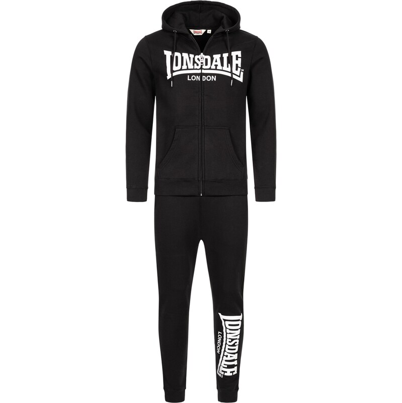 LONSDALE Joggingová souprava Feeny černá / bílá