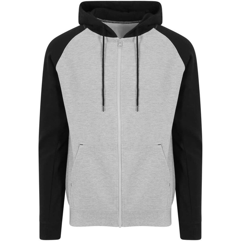 Just Hoods Unisex dvoubarevná mikina na zip Baseball Zoodie –