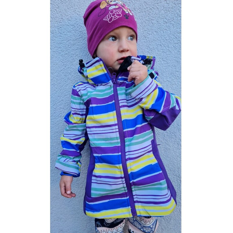 Dívčí softshellová bunda - NEVEREST I-42612 - fialová pruhovaná