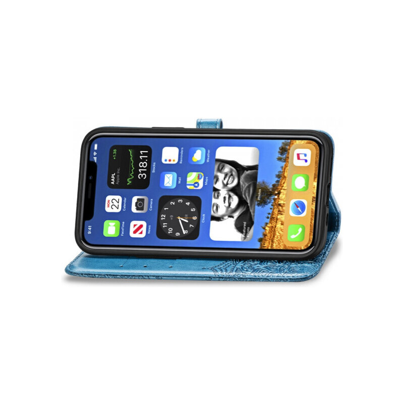 Pouzdro MFashion iPhone 12 Mini - modré - Mandala