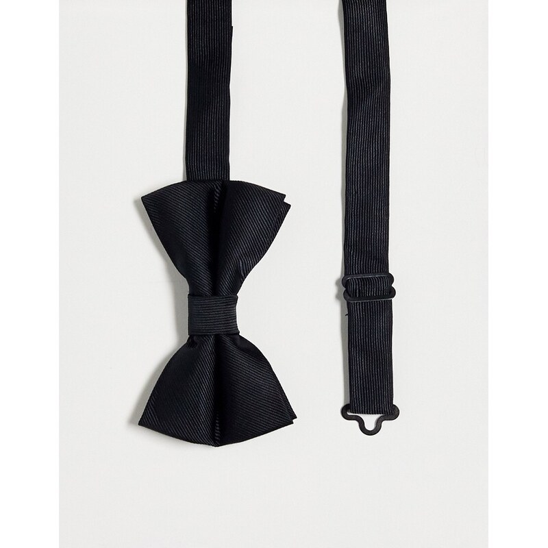 ASOS DESIGN satin bow tie in black