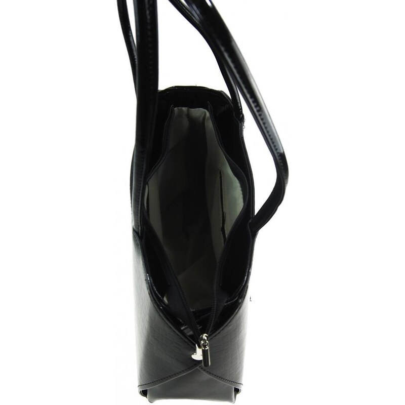 Černá elegantní matná kabelka přes rameno S698 GROSSO