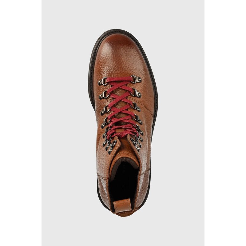 Kožené boty Tommy Hilfiger pánské, hnědá barva