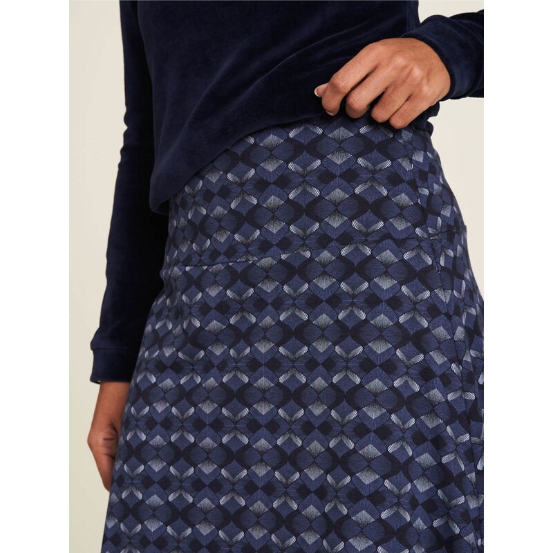 Tmavě modrá vzorovaná midi sukně Tranquillo - Dámské