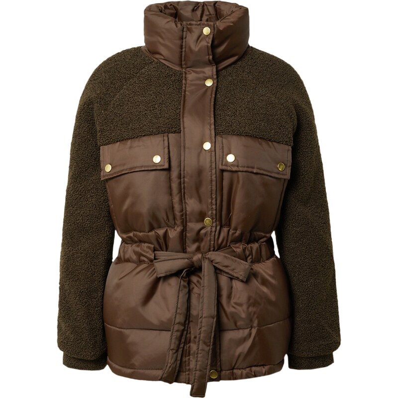 Urban Classics Přechodná bunda Sherpa tmavě hnědá