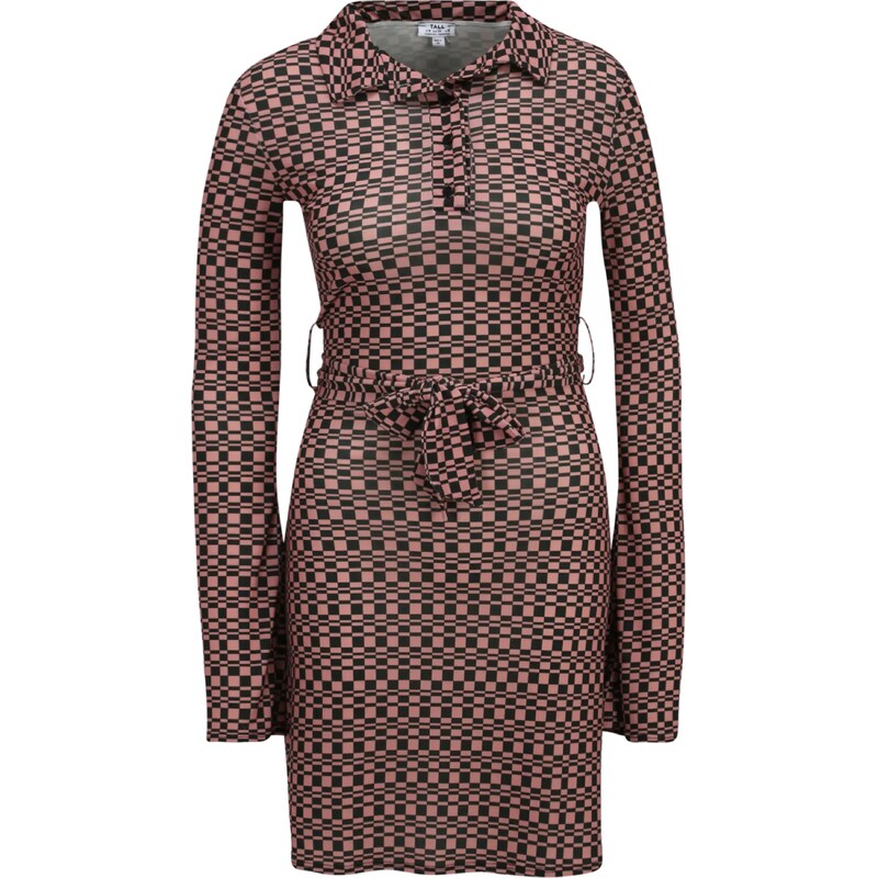 Dorothy Perkins Tall Šaty kaštanově hnědá / černá
