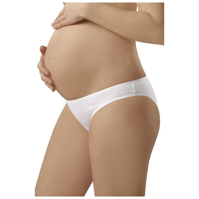 Italian Fashion Těhotenské bavlněné kalhotky Mama mini bílé