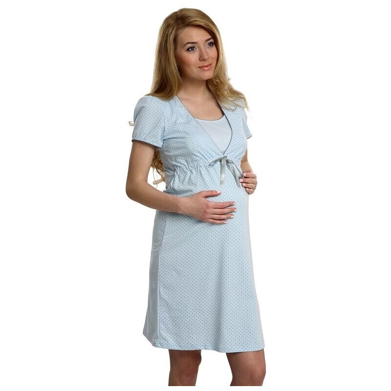 Italian Fashion Bavlněná těhotenská noční košile Felicita modrá