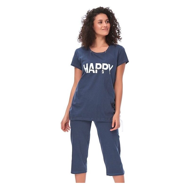 DN Nightwear Mateřské pyžamo Happy mommy tmavě modré