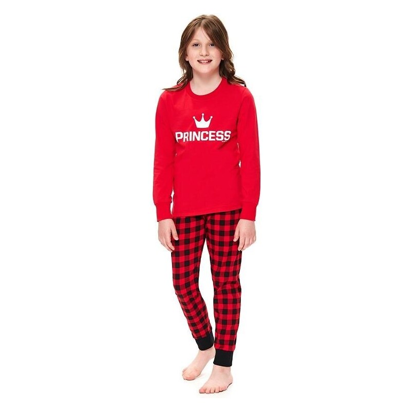 DN Nightwear Dívčí pyžamo Princess červené