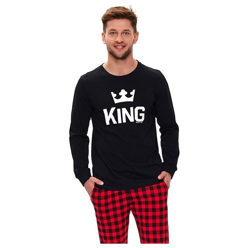 DN Nightwear Pánské pyžamo King černé