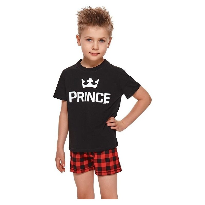 DN Nightwear Krátké chlapecké pyžamo Prince černé