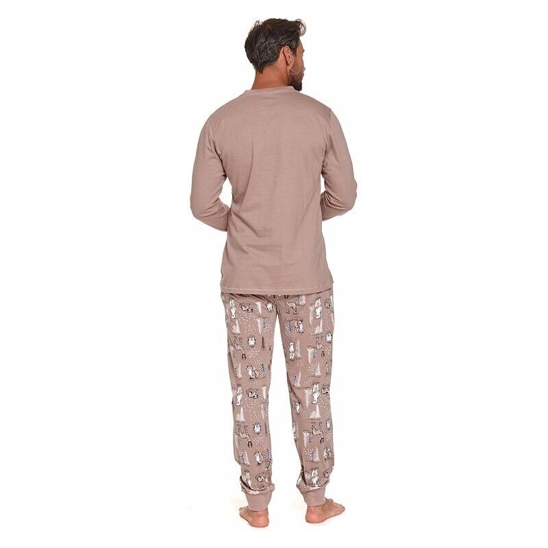DN Nightwear Pánské pyžamo Damian hnědé