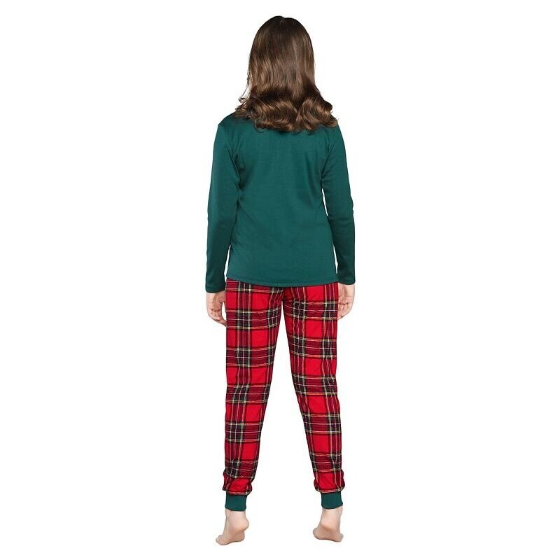 Italian Fashion Dívčí pyžamo Santa zelené se skřítky