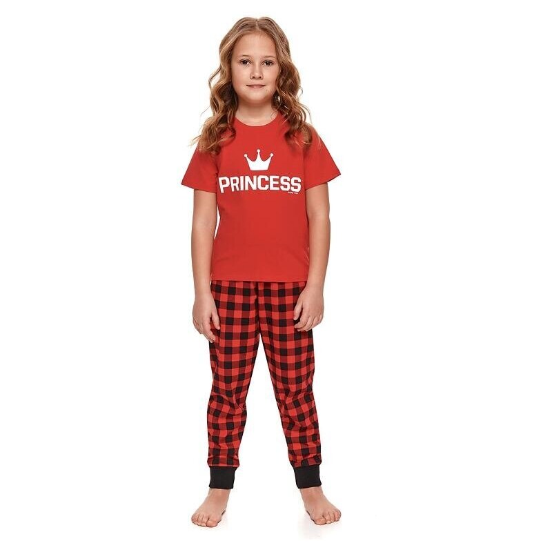 DN Nightwear Dívčí pyžamo Princess II červené