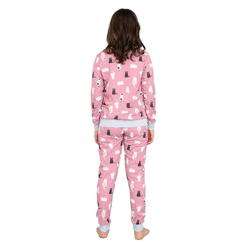 Italian Fashion Dívčí pyžamo Bami růžové s kočkami