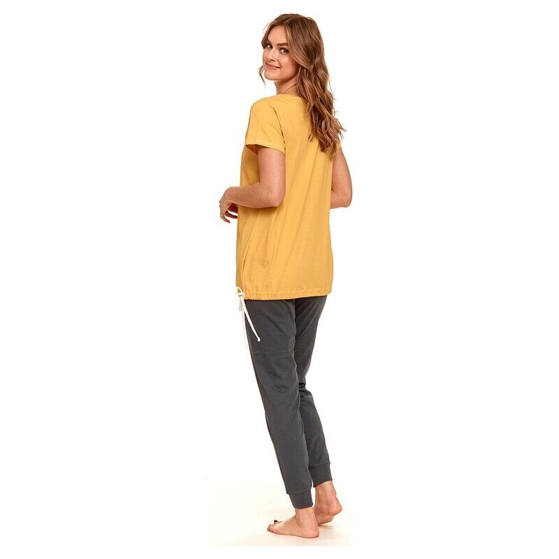 DN Nightwear Kojicí a těhotenské pyžamo Best mom žluté