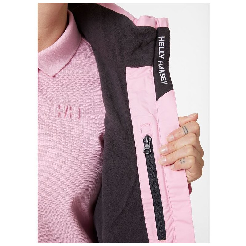 Dámská jachtařská bunda HELLY HANSEN W CREW HOODED MIDLAYER JACKET 095 pink