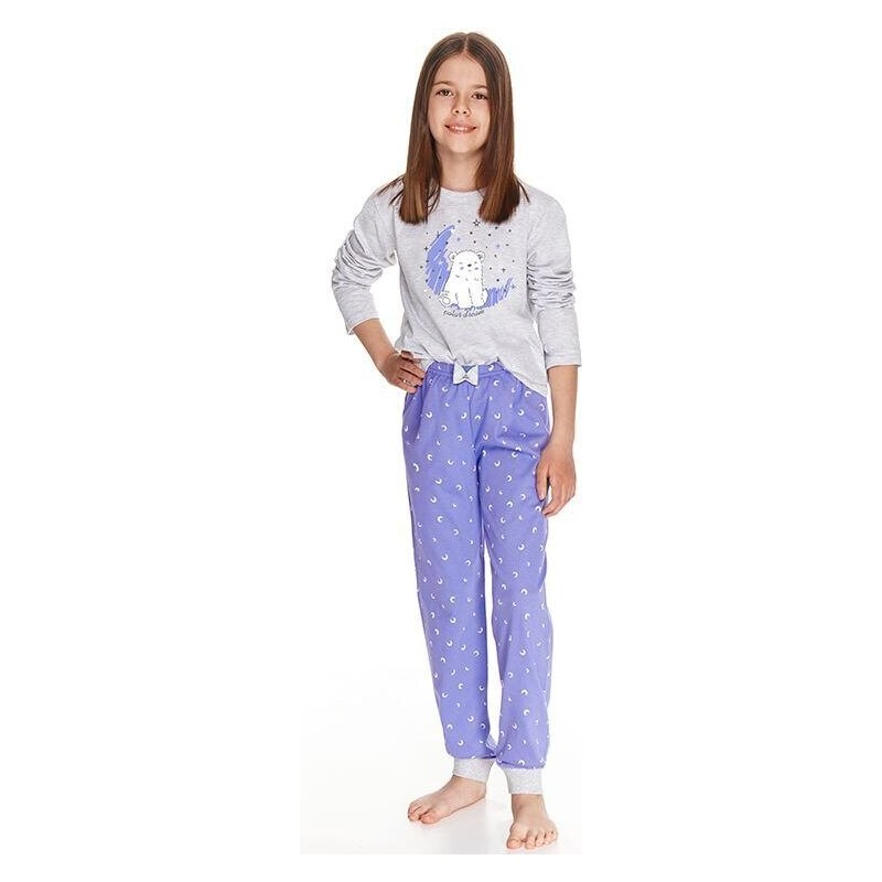 Taro Dívčí pyžamo Suzan šedé s polárním medvědem