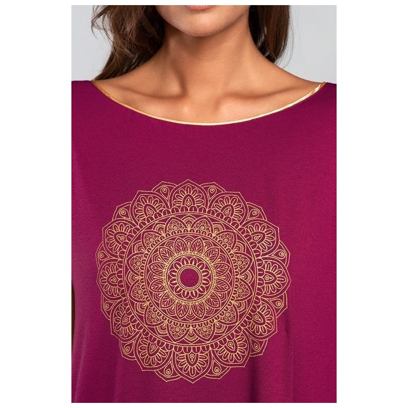 Italian Fashion Noční košilka Mandala vínová