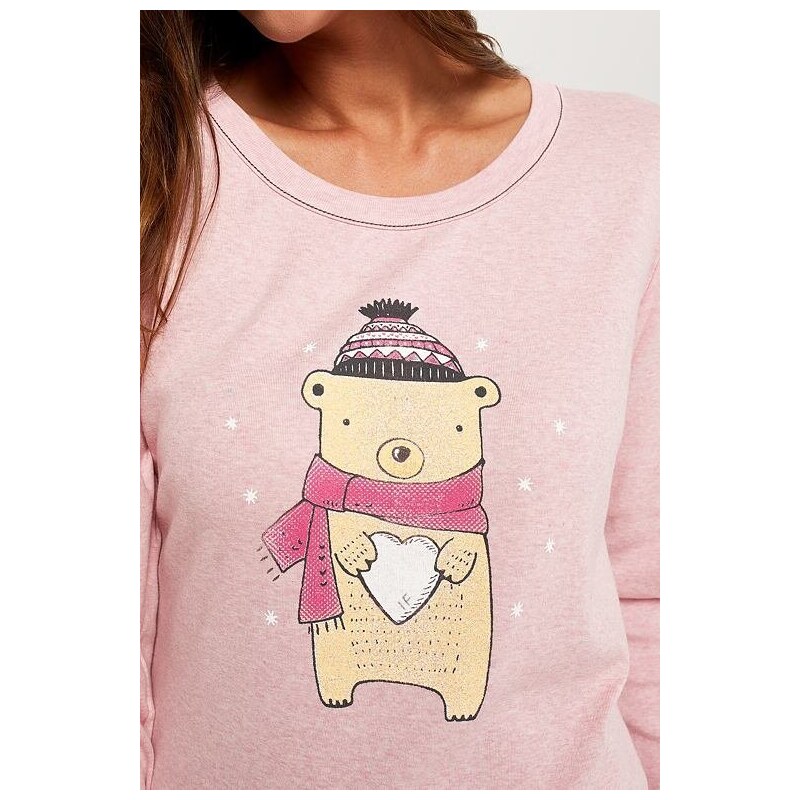 Italian Fashion Dámské pyžamo Baula růžové s medvědem