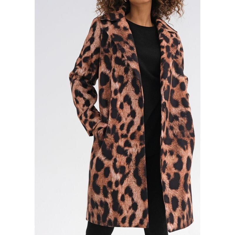 Nelove Hnědý kabát s leopardím potiskem MOSQUITO