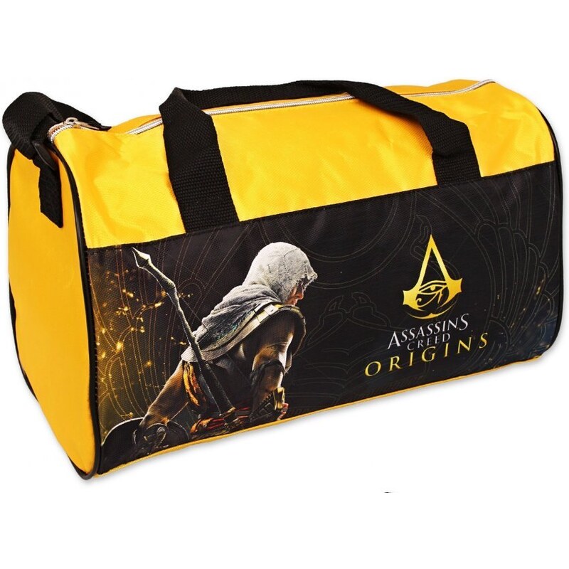 Setino Sportovní / cestovní taška Assassin's Creed Origins - žlutá - 22 x 38 x 20 cm