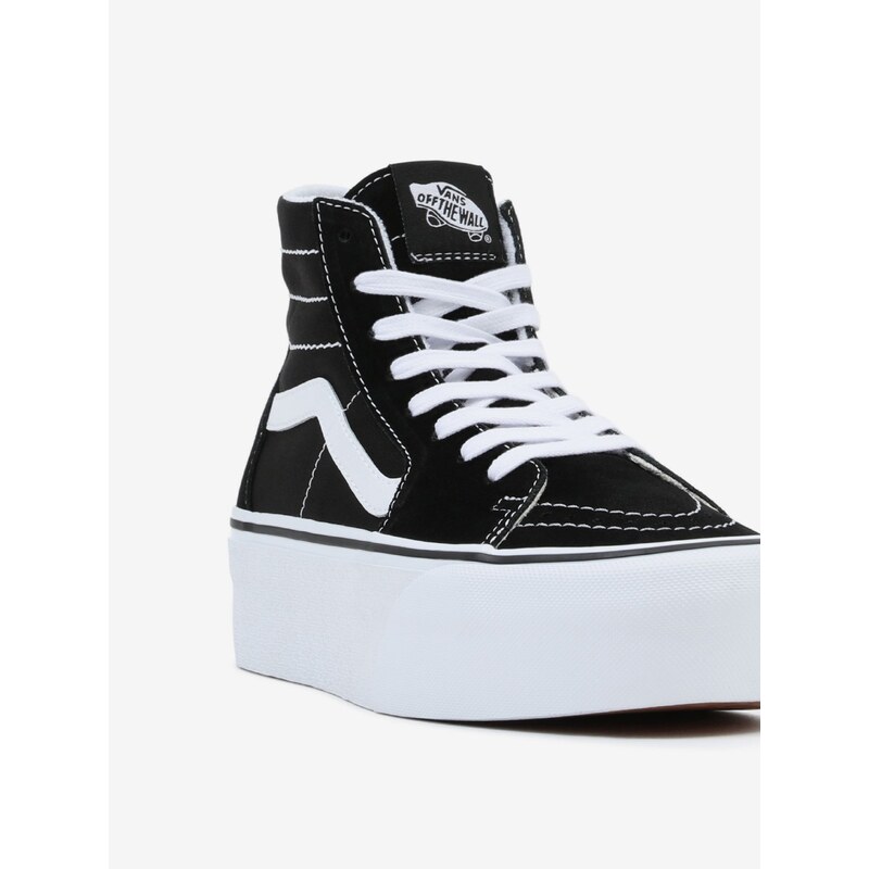 Černé dámské kotníkové kožené tenisky na platformě VANS Sk8-Hi T - Dámské