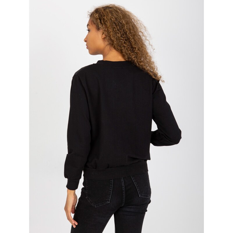 RUE PARIS ČERNÁ BOMBER MIKINA NA ZIP -BLACK