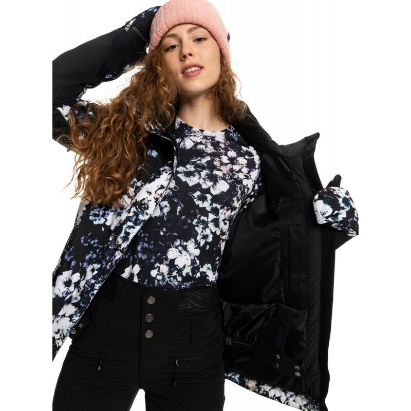 Bunda Roxy Jetty Block kvj1 true black black flowers