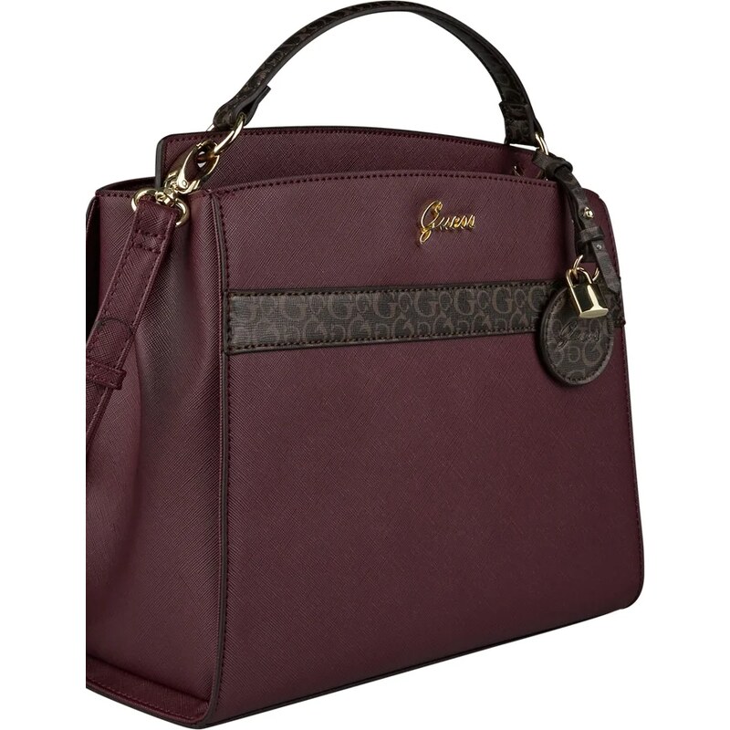 Guess kabelka Tehya Satchel bordeaux