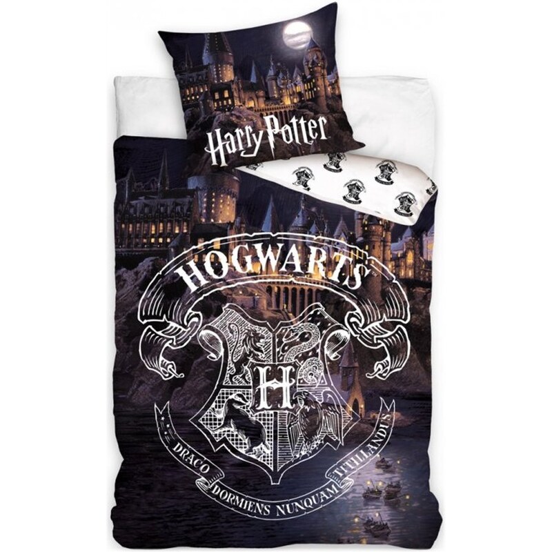 Carbotex Bavlněné ložní povlečení Harry Potter - motiv na loďkách do Bradavic - 100% bavlna - 70 x 90 cm + 140 x 200 cm