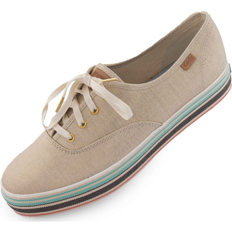 Dámské boty Keds Wms Triple Stripe Foxing Line Natural Gold 39,5 109624248