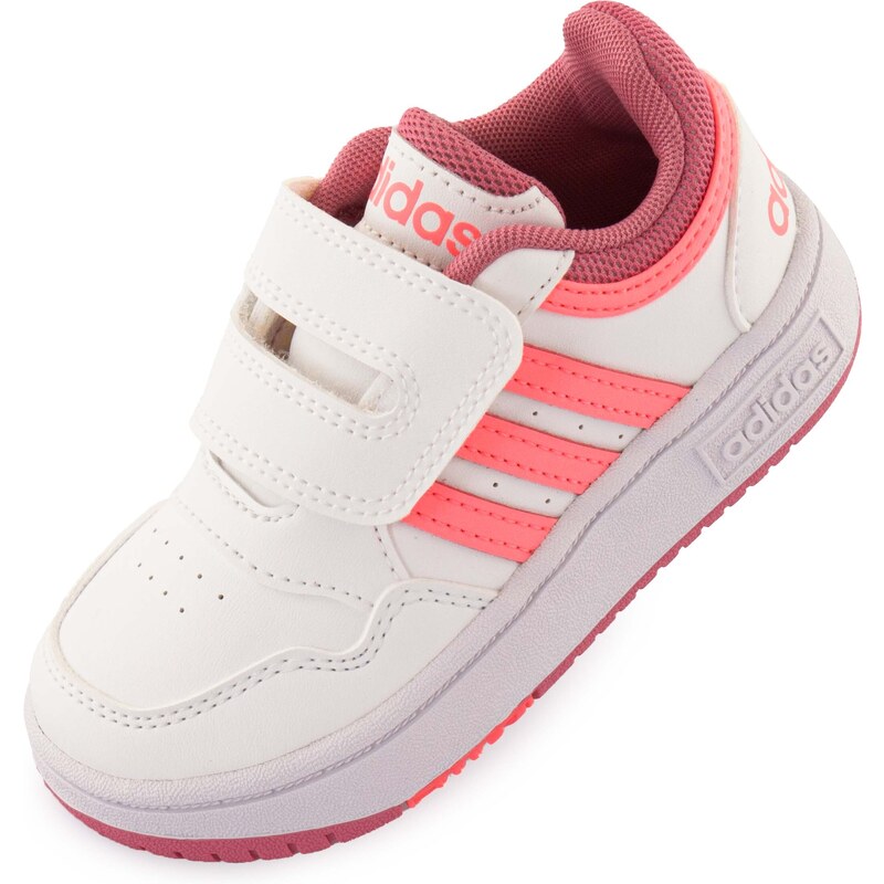 Dětské boty Adidas Jr Hoops White-Pink